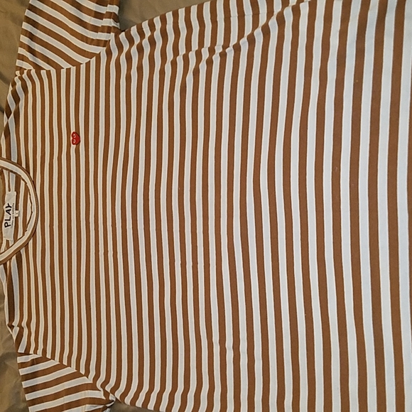 CDG Comme Des Garcon stripe long sleev brown large - Picture 2 of 4